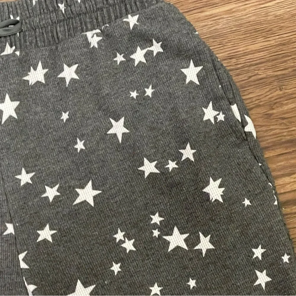 Victoria’s Secret Jogger Pajama Set Stars Gray and White Size Small
